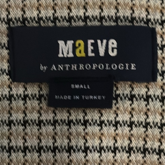 MAEVE Anthropologie Collegiate Knit Blazer Jacket Houndstooth Size S Work Casual - Picture 10 of 11